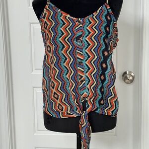 Colorful Zigzag Patterned Women's Tank Top size small
